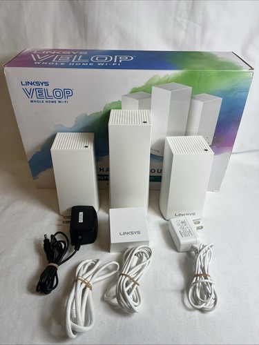Linksys Velop AC4600 Tri-Band Whole Home Wifi System WHW03v2 & VLP01 (2 ...