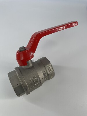 MESSING 1,5'' KUGELHAHN INNENGEWINDE BSP VOLLBOHRUNG BRS 1115 ROT HEBELGRIFF