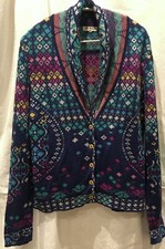 Ivko Woman Multicolour Soft Jacket 14/40 - 100% Soft Wool W Marine Blue - Super!