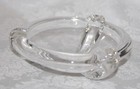 Mid Century Modern Ashtray Heavy Clear Glass for 3 Cigarettes — photo 3