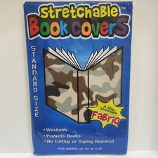 Kittrich Camo Print Stretchable Fabric Book Cover Standard Size Fits 8" x 10"