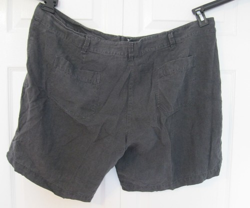 EILEEN FISHER Shorts Size XL (18) 100% Organic Linen Gunmetal Pockets Casual - Picture 7 of 7