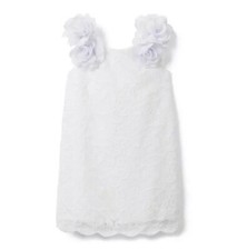 Janie and Jack White Bloom Appliqu  Lace Dress 12-18M