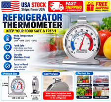 2 Pack Refrigerator Freezer Thermometer Large Dial Analog Thermometer