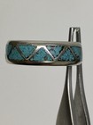 Native American Band Turquoise Inlay Triangles 925 Sterling Silver Size 6.25 — photo 9