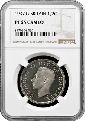 Grossbritannien 1/2 Krone 1937, NGC PF65 CAM, "König George VI. (1937 - 1952)" - Bild 1 von 2