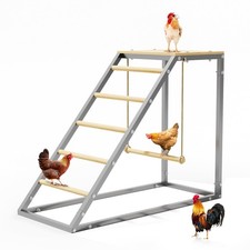Chicken Roosting Bars Chicken Perch W/ Swing and Ladder 37.6"x15.7"x27.5"