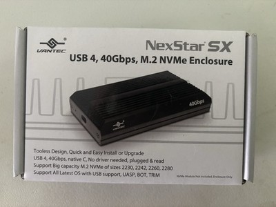 Vantec NexStar SX, USB 4, 40Gbps, M.2 NVMe Enclosure