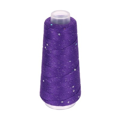 Cotton Silk Yarn Cotton Silk Blend Sparkly Yarn with Sequins, 50g (Dark Purple)