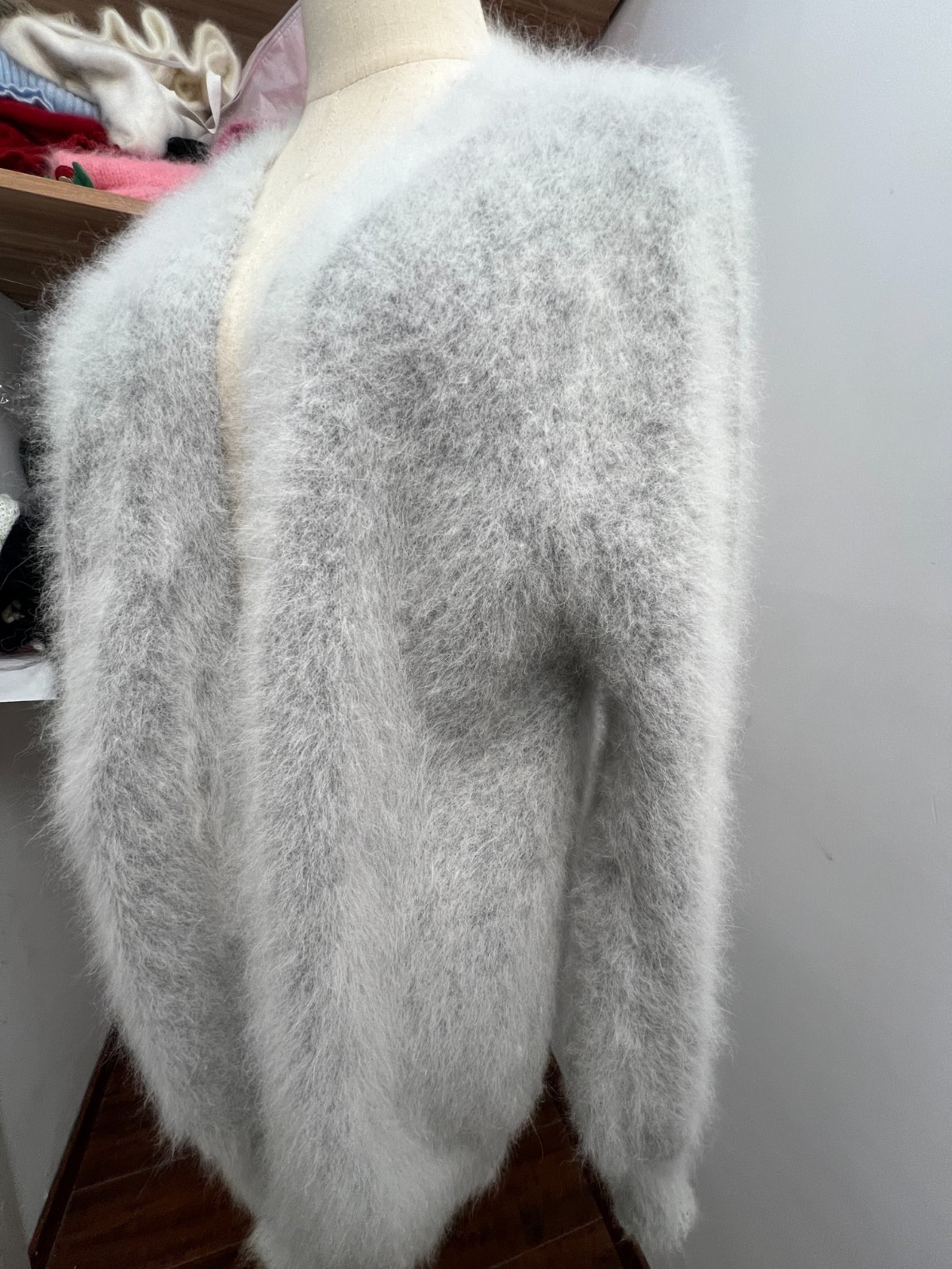 Angora Blended Sweater Fluffy Fuzzy Cardigan Super Soft Knit