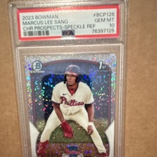 Bowman 2023 Chrome Prospects Marcus Lee Sang Speckle Refractor #BCP-126 PSA 10