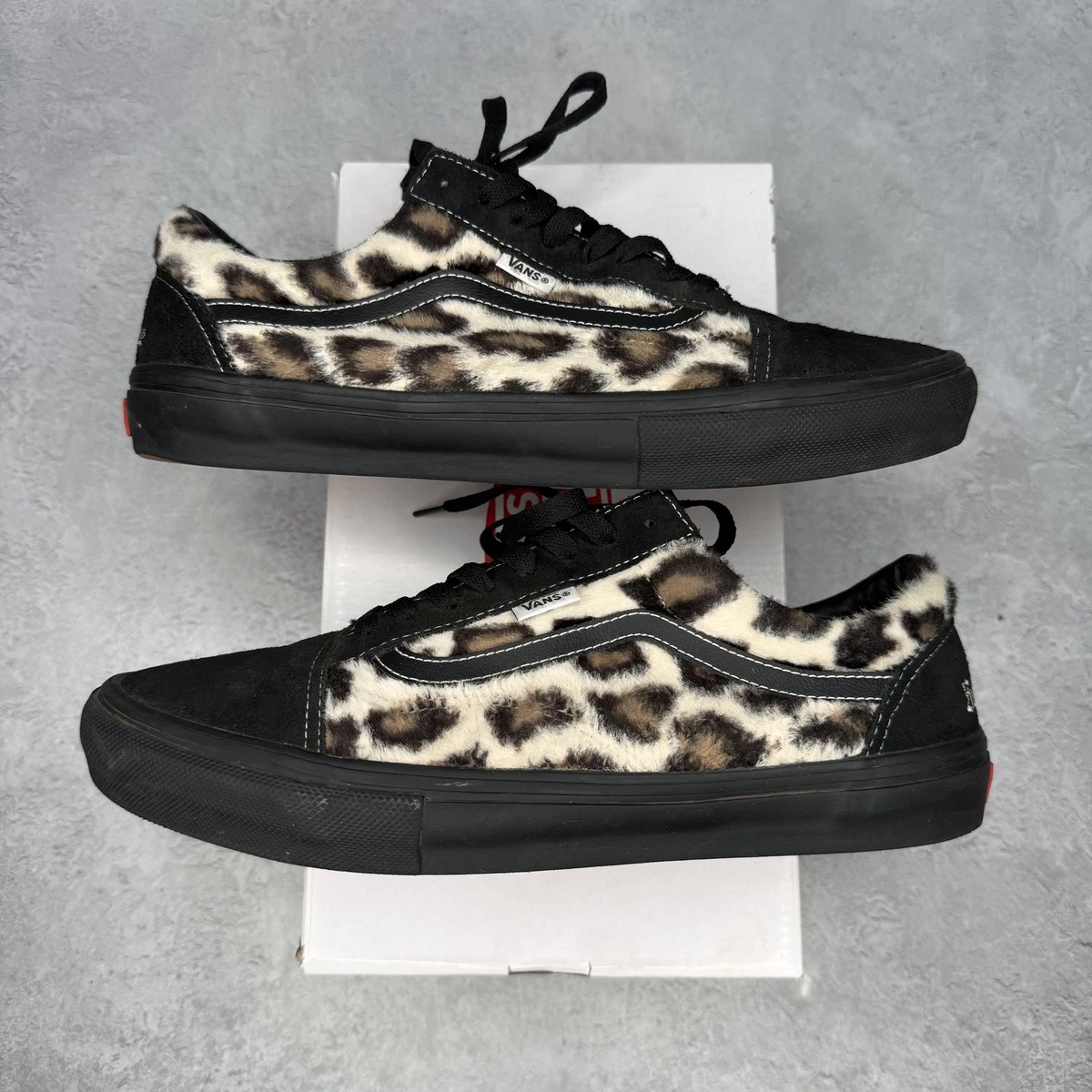 Supreme x Vans Skate Old Skool Leopard Pack - Black for sale | eBay