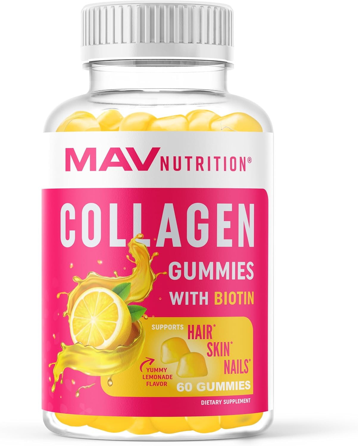 Collagen Gummies for Women | 200mg Hydrolyzed + 2500mcg Biotin,...