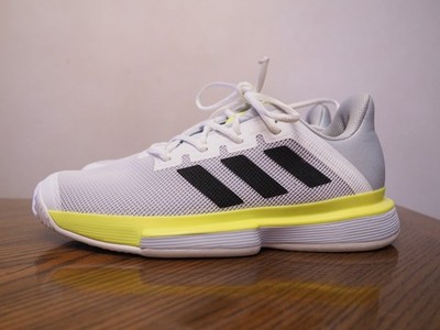 ADIDAS SoleMatch Bounce FX1741 White/Yelloy Mesh Tennis Sneakers Size 8.5