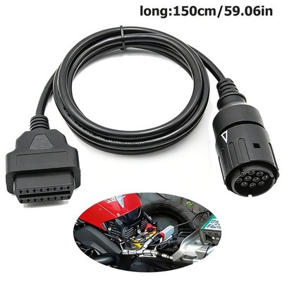For BMW Motorcycle 10 Pin to 16 Pin OBD2 Diagnostic Adapter Cable K-Line CAN