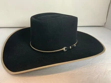 RODEO KING beaver 5x hat SZ  6 7/8   COLOR BLACK/TAN NEW