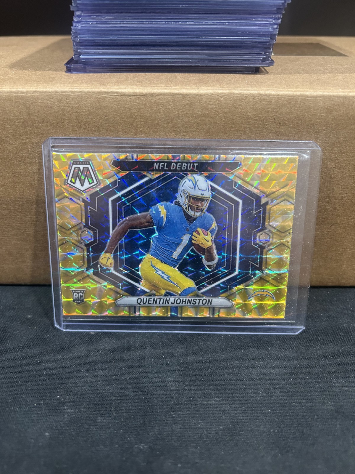2023 Panini Mosaic Quentin Johnston #ND-16 Reactive Yellow Mosaic Prizm (RC)