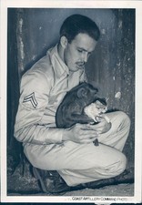 1944 Photo Press Norman Mosher NY Coast Artillery Command Mascots Animals