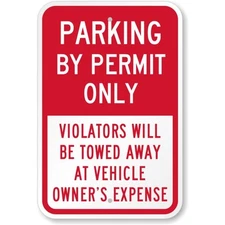 Parking By Permit Only Aluminum Weatherproof Sign c01104