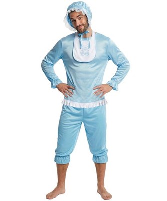 Herren Baby blau Kostüm Strampler Erwachsene groß Baby lustig Hirsch lustig Kostüm