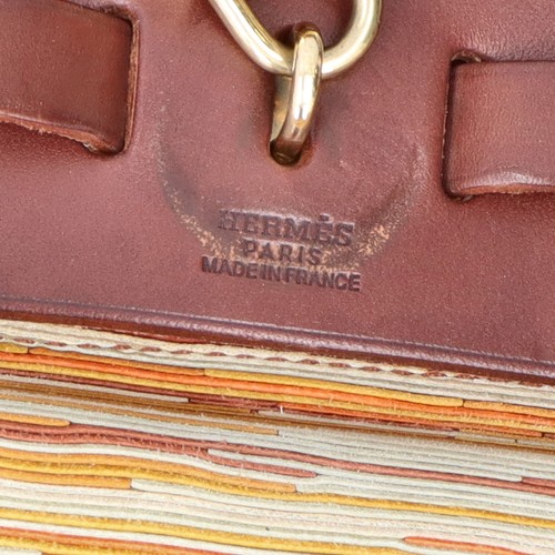 HERMES HerbagPM Vibrato / Calfskin Tote Bag Maron / multicolor USED - 第 8/9 張圖片