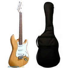 Chitarra Elettrica Strato caster Natural by SMT con Borsa - legno massello