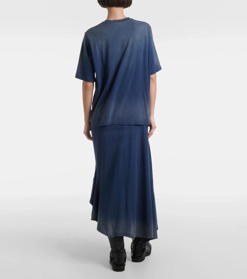ACNE STUDIOS Emiro хлопок футболка миди платье темно-синий Sz M Org $650 - Изображение 2 из 4