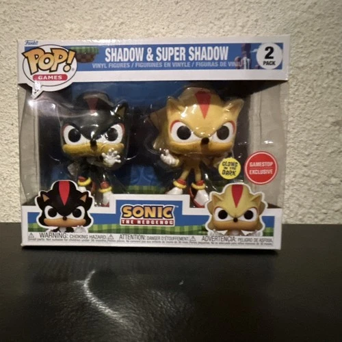 Funko Pop Sonic Shadow & Super Shadow Glow GameStop Exclusive 2 Pack