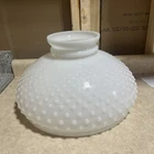 Large Vintage Hard To Find Glass Milk White Hobnail Lamp Light Shade 14” Fitter