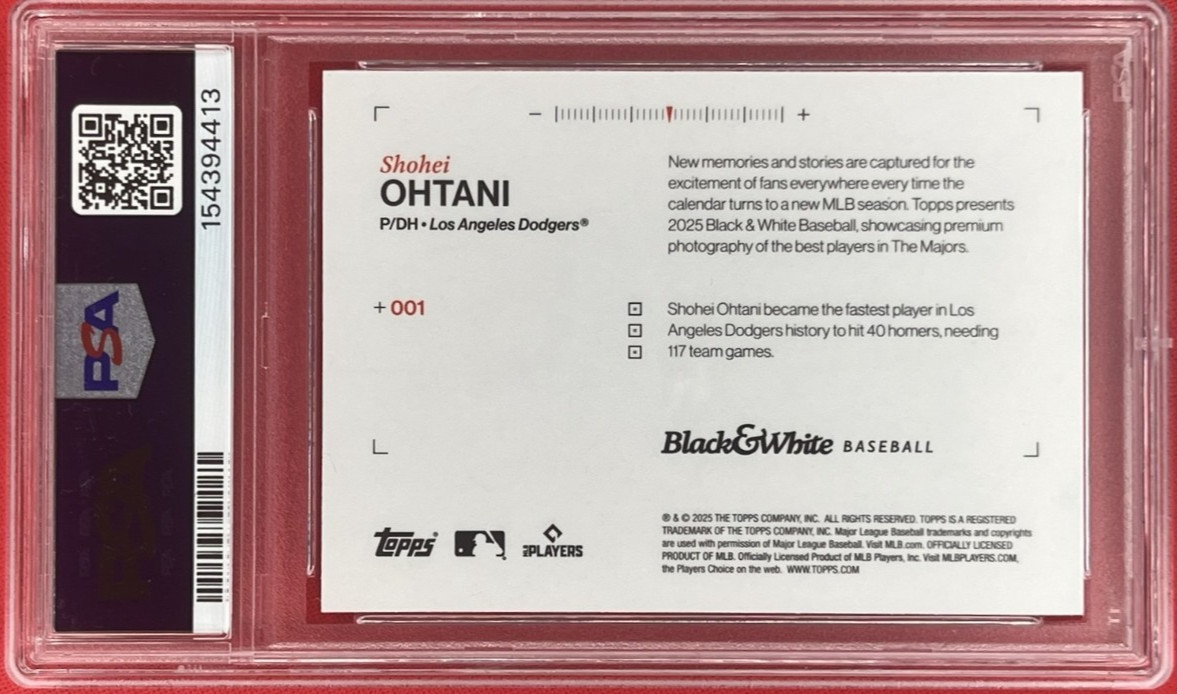 SHOHEI OHTANI PSA 9 - 2025 Topps Black & White B&W #1 view 2