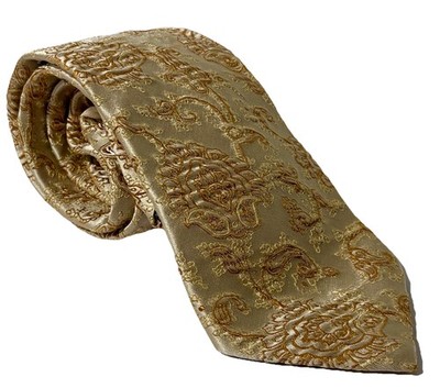 Emilio Ponti  Tie Textured Paisley Golden Hues Handmade Silk NWT