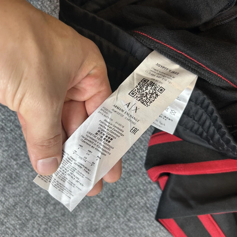 Armani Exchange Track Suit Mens Med Black Red Stripe Full Zip Jacket Pants A|X - Image 3 of 4