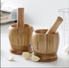 Premium Bamboo Mortar and Pestle Set – Wooden Herb & Spice Grinder for Garlic — photo 4