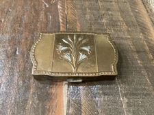 Vintage Art Deco Van Ace 5th Ave New York Compact Powder Puff gold floral