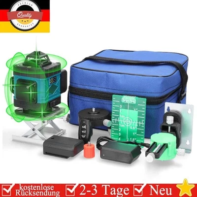 CFRIATO 16 Line Laser Level Wasserwaage 4D 360° Kreuzlinienlaser Selbstnivellierend Kit