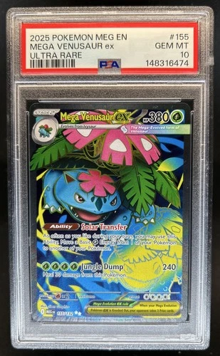 2025 Pokemon Mega Evolution Venusaur ex Ultra Rare #155/132 PSA 10 GEM MINT