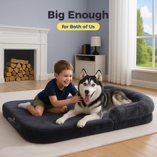 PAWZ Road Dog Bed for Large Dogs Plush Waterproof Sleeping Bed Portable Washable