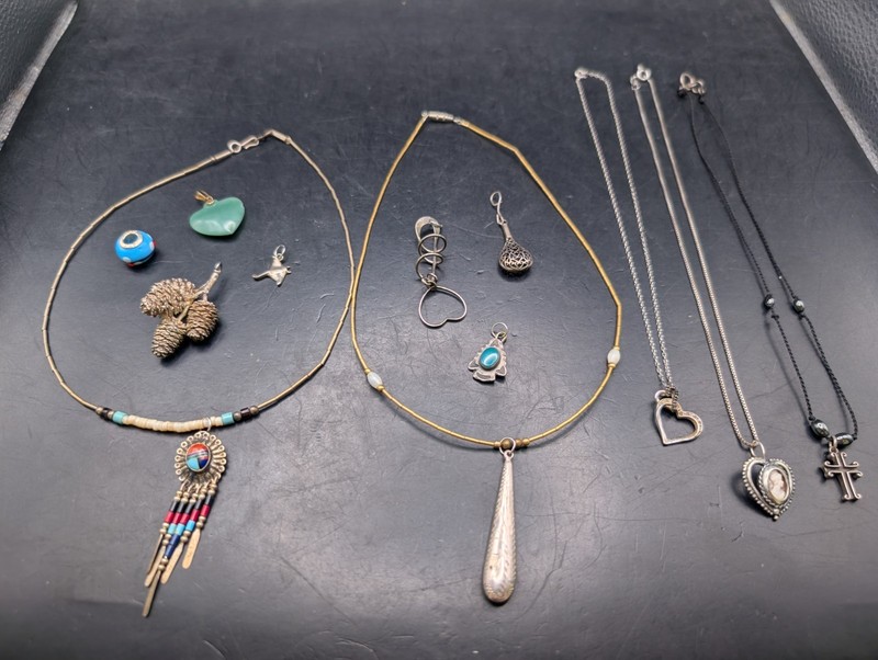 🔥 STERLING SILVER JEWELRY LOT ALL WEAR NATIVE SOUTHWESTERN CAMEO JADE 50+ GRAMS