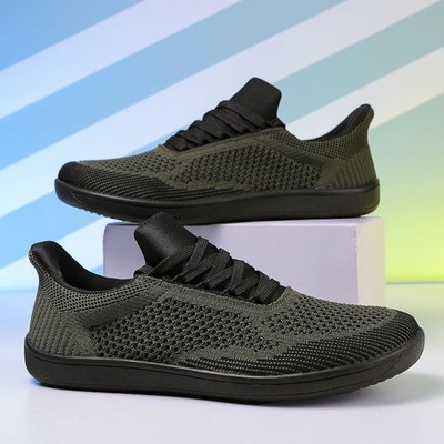 Wide Toe Men Mesh Barefoot Shoes Soft Sole Knitted Flat Walking Cycling Sneakers