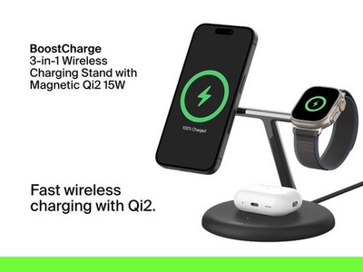iPhone, Watch & AirPods MagSafe 3-in-1 Charging Stand | Apple Certified | Belkin