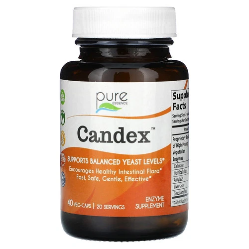 Pure Essence Labs Candex 40 Vegi-Caps Dairy-Free, Gluten-Free, No Artificial