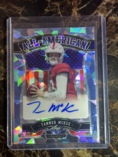 Tanner McKee 2022 Leaf Valiant All-American Autographs Blue Rookie Auto /7
