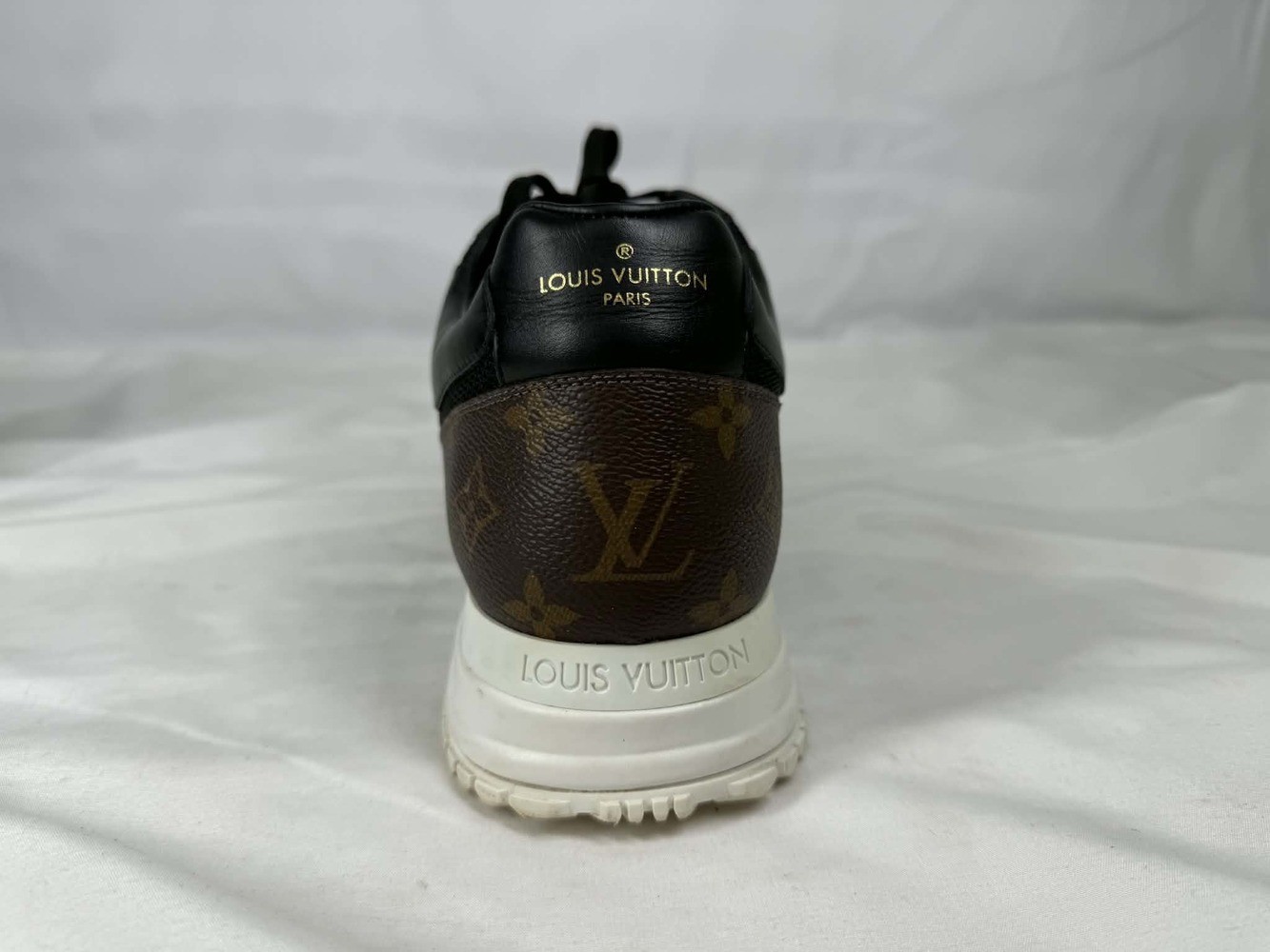 Louis Vuitton Run Away Black Mesh Brown Monogram Sneakers US 10 SPB-TS 367390 image 3