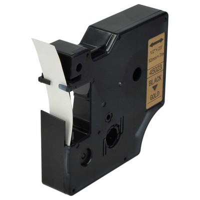Schriftband für Dymo LabelManager 450D 500TS 500 PC II Schwarz/Gold 12mm 7m