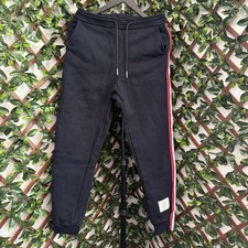 Thom Browne Men  s Sweat Pants Stripes Sz 0 Navy Blue
