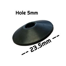 Solid Neoprene Rubber Penny Washer, M6 x 5 mm thick Domed x 10 pcs