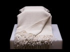 100% Alpaca Ruana (Body Cross-Over). Natural white crafted on wooden loom. — photo 7