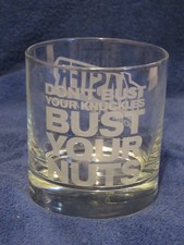 PB Blaster Penetrating Oil  Bust Your Nuts Etched Rocks Glass Excellent+