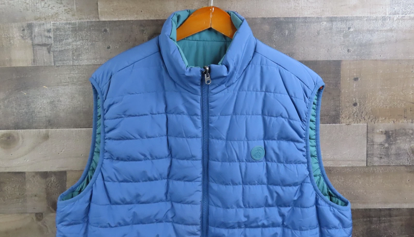 Brooks Brothers Vest Mens 2XL Blue Quilted Thermore Reversible Insulated Outdoor