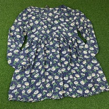 Vintage 1990s Zofus Blue Floral Boho Summer Long Sleeve Indian Dress Sz M